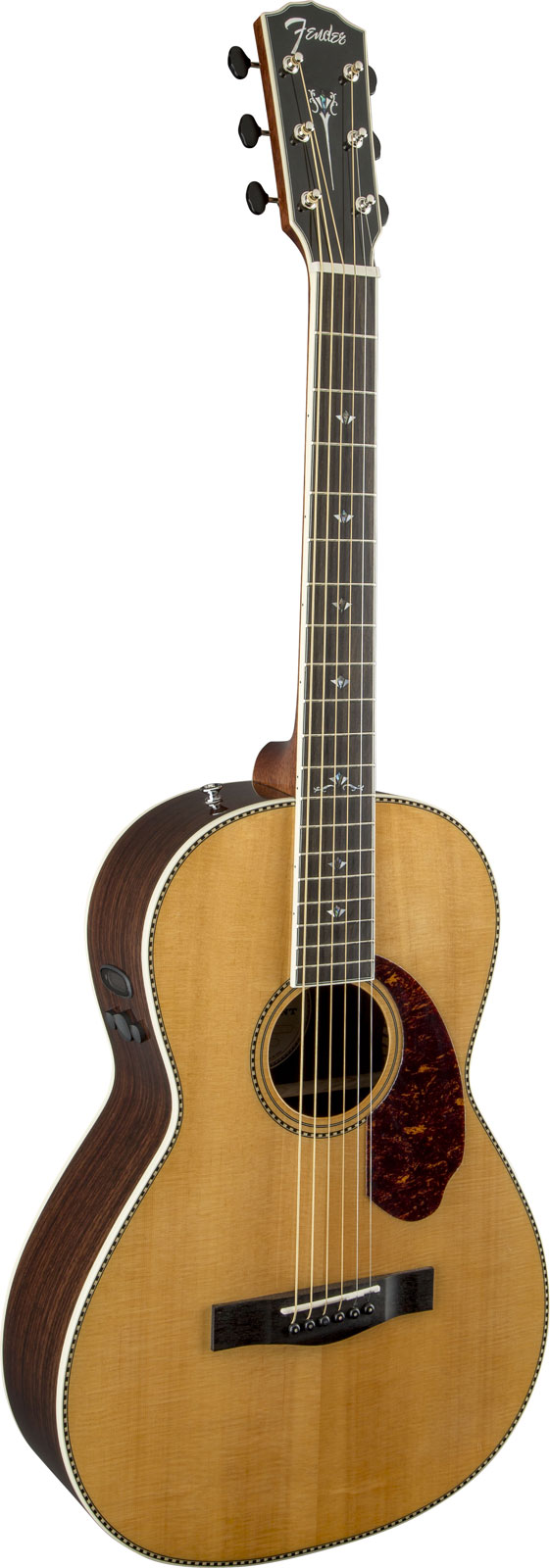 Pepino autómata naranja Guitarra electroacústica Fender PM-2 STD Parlor